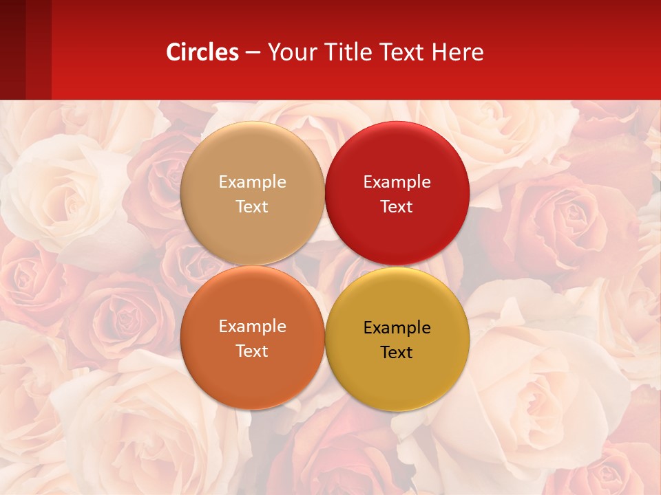 A Bunch Of Roses With A Red Background PowerPoint Template