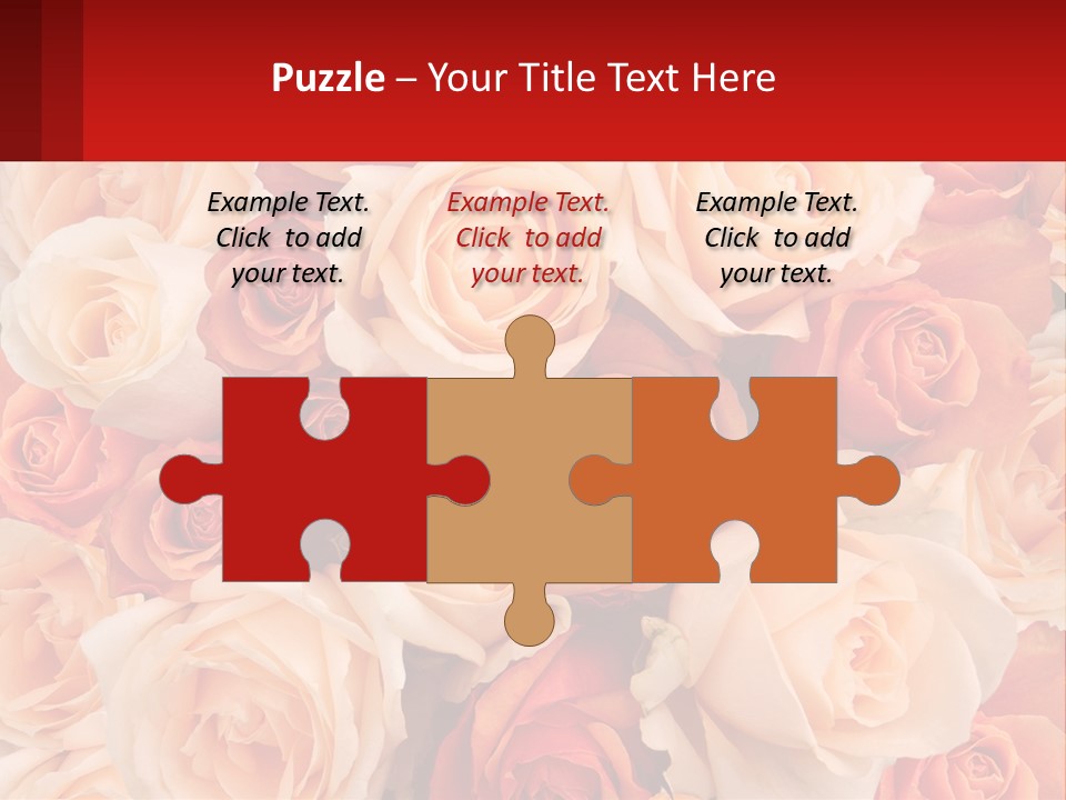 A Bunch Of Roses With A Red Background PowerPoint Template
