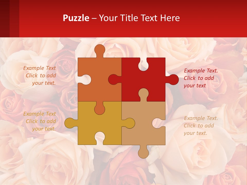 A Bunch Of Roses With A Red Background PowerPoint Template