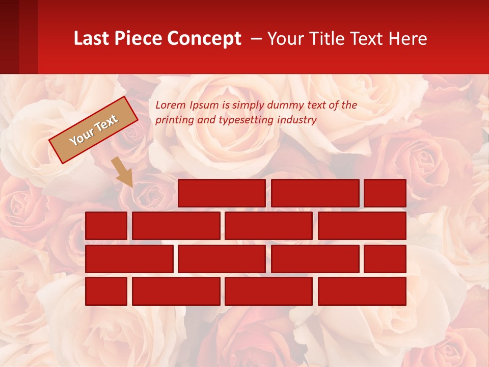 A Bunch Of Roses With A Red Background PowerPoint Template