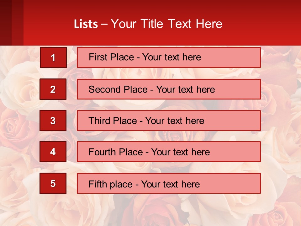 A Bunch Of Roses With A Red Background PowerPoint Template