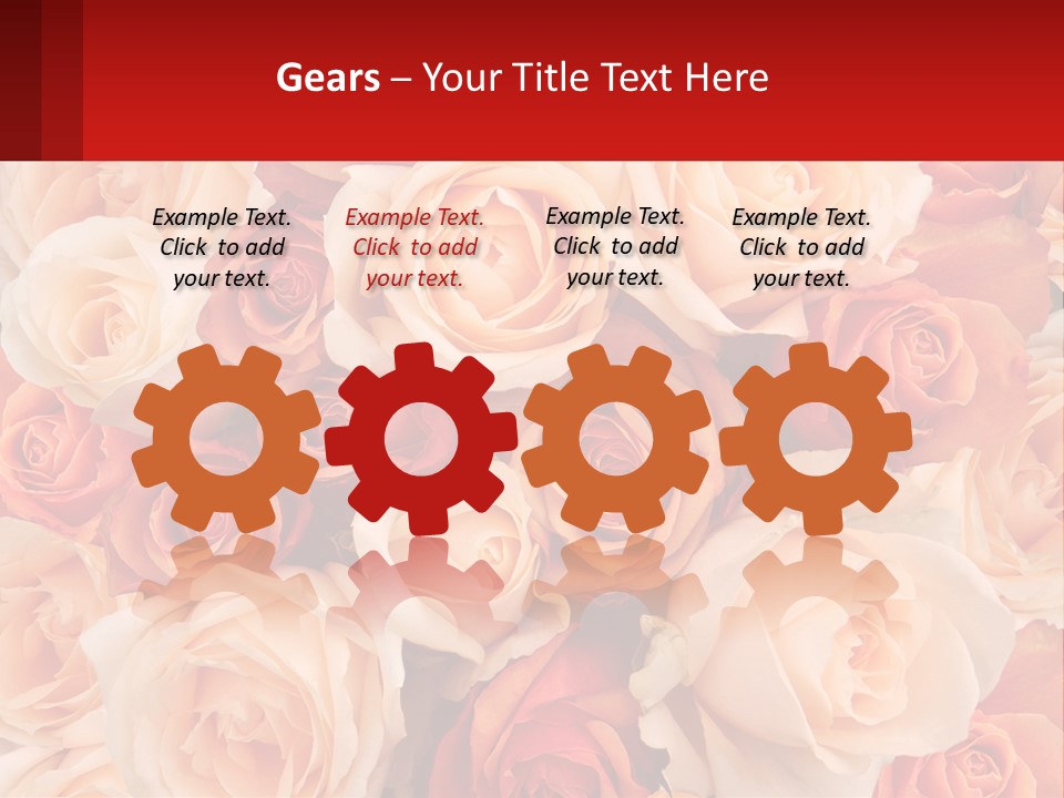 A Bunch Of Roses With A Red Background PowerPoint Template