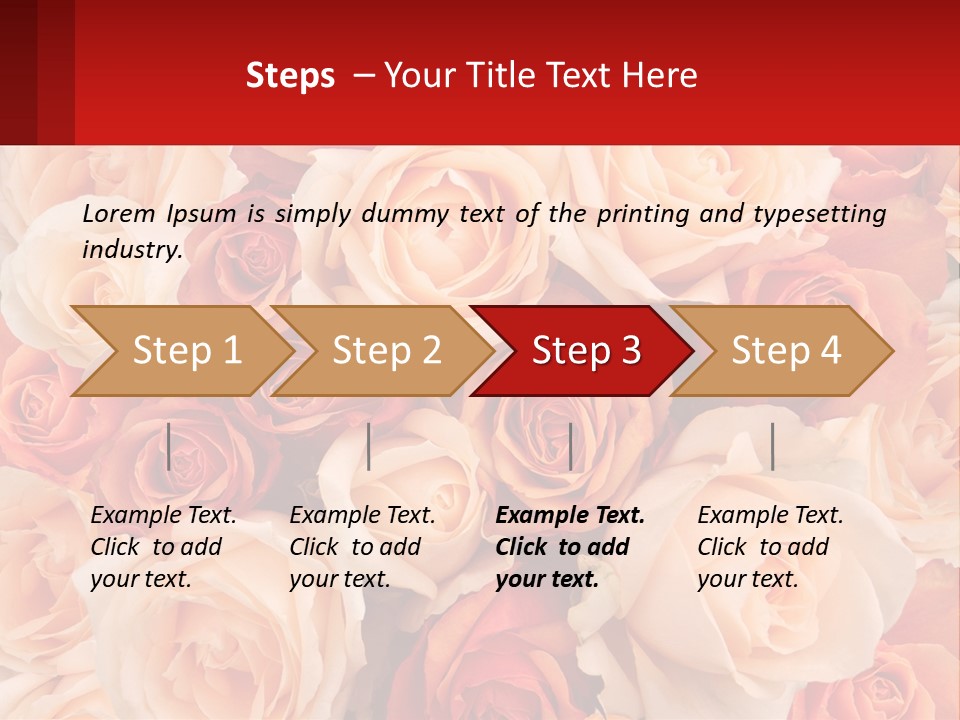 A Bunch Of Roses With A Red Background PowerPoint Template