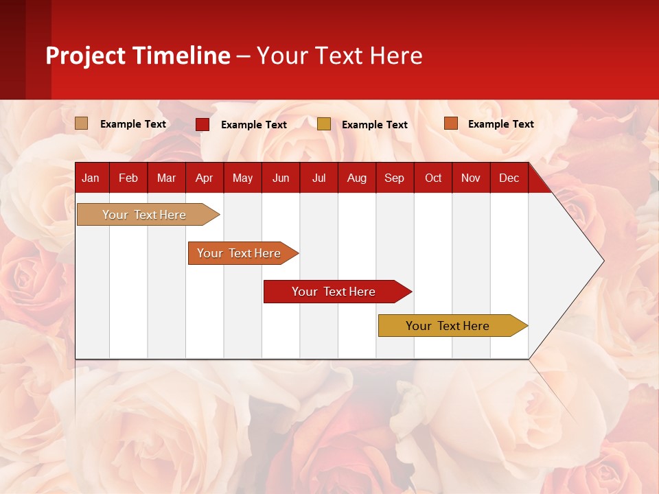 A Bunch Of Roses With A Red Background PowerPoint Template
