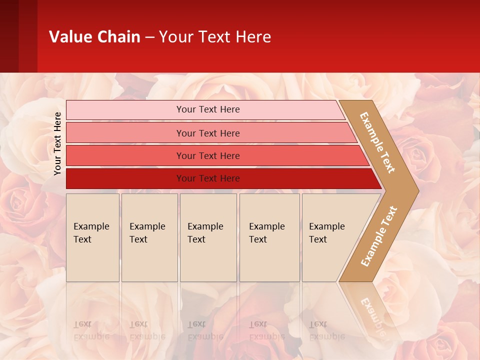 A Bunch Of Roses With A Red Background PowerPoint Template