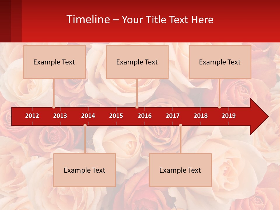 A Bunch Of Roses With A Red Background PowerPoint Template