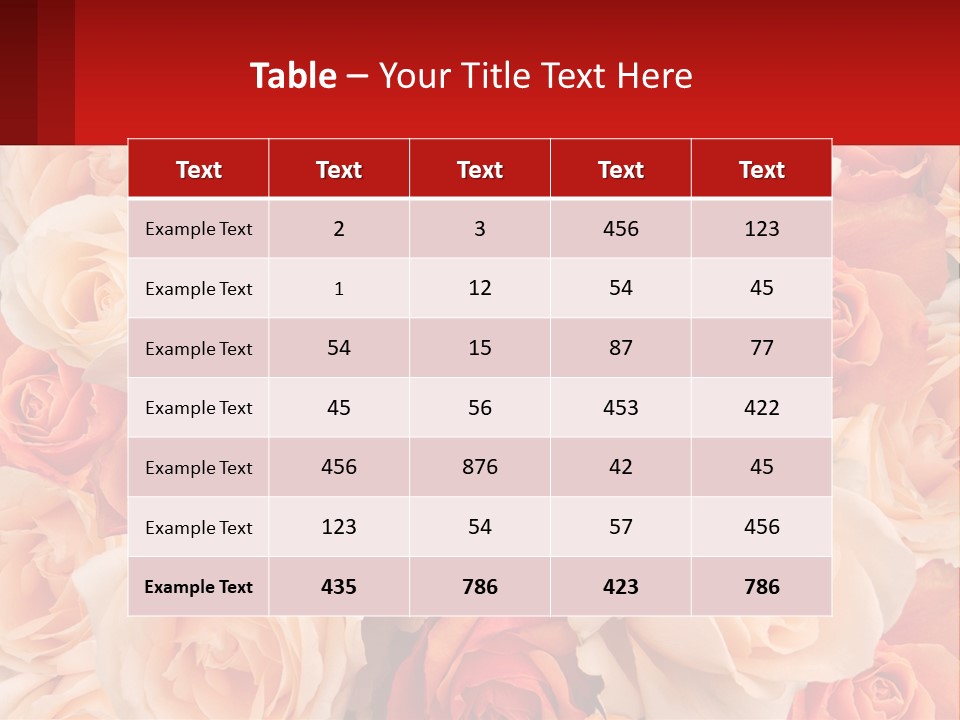 A Bunch Of Roses With A Red Background PowerPoint Template