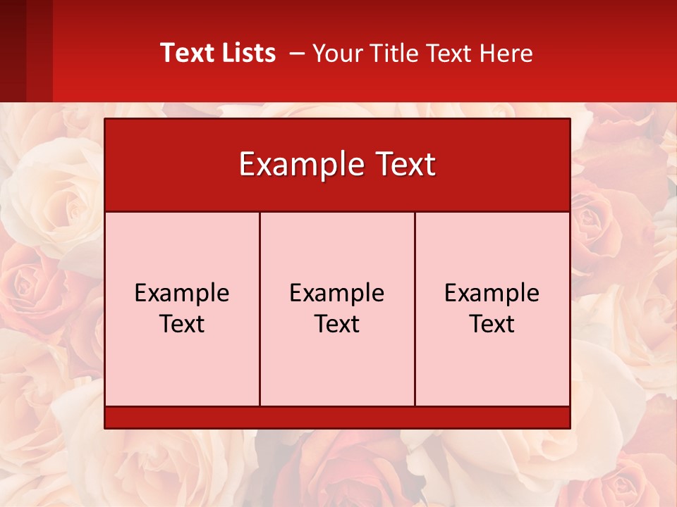 A Bunch Of Roses With A Red Background PowerPoint Template