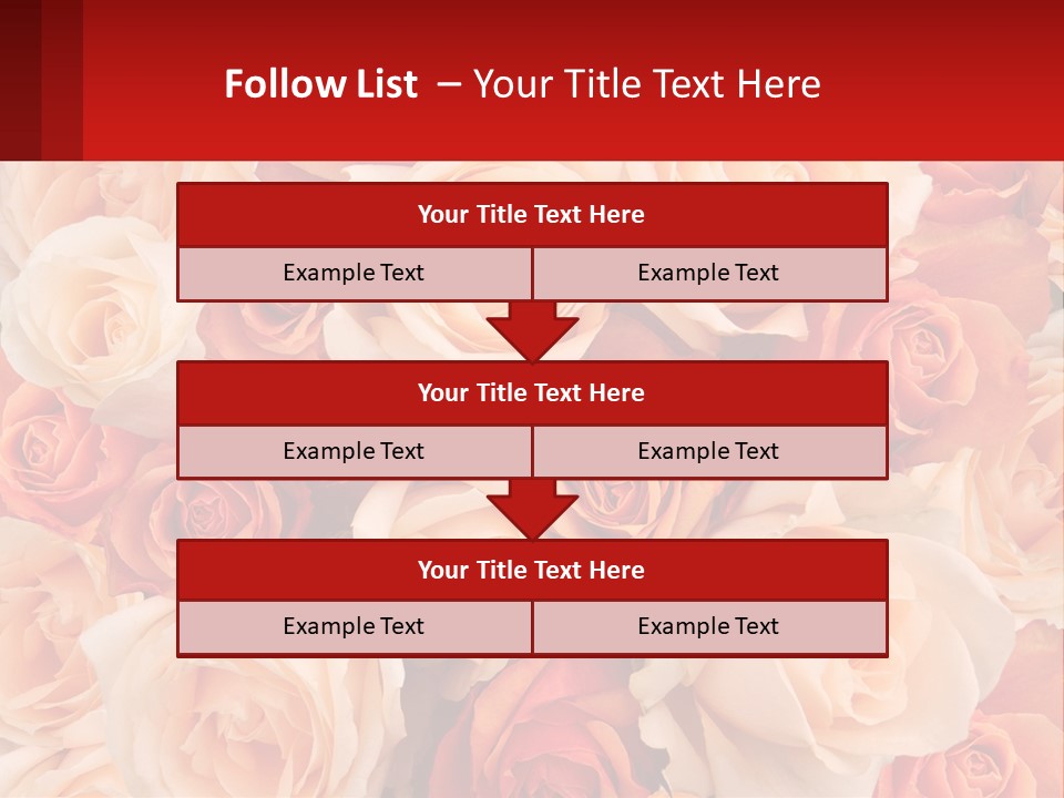 A Bunch Of Roses With A Red Background PowerPoint Template
