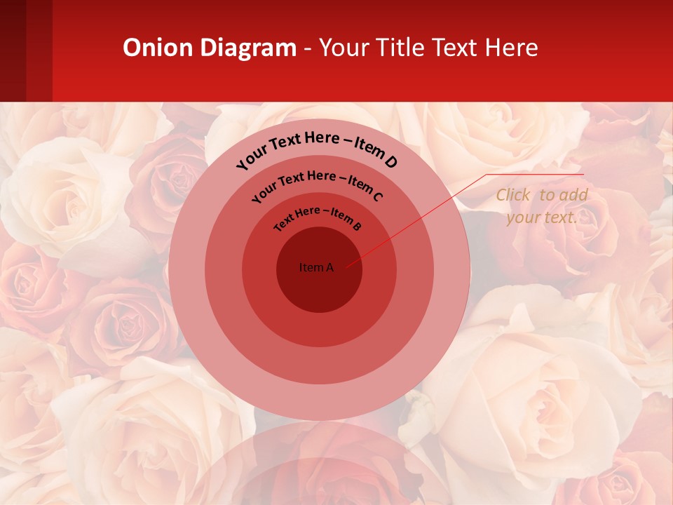 A Bunch Of Roses With A Red Background PowerPoint Template