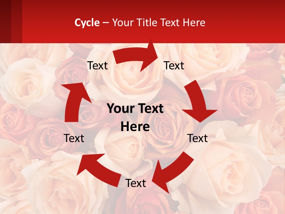 A Bunch Of Roses With A Red Background PowerPoint Template