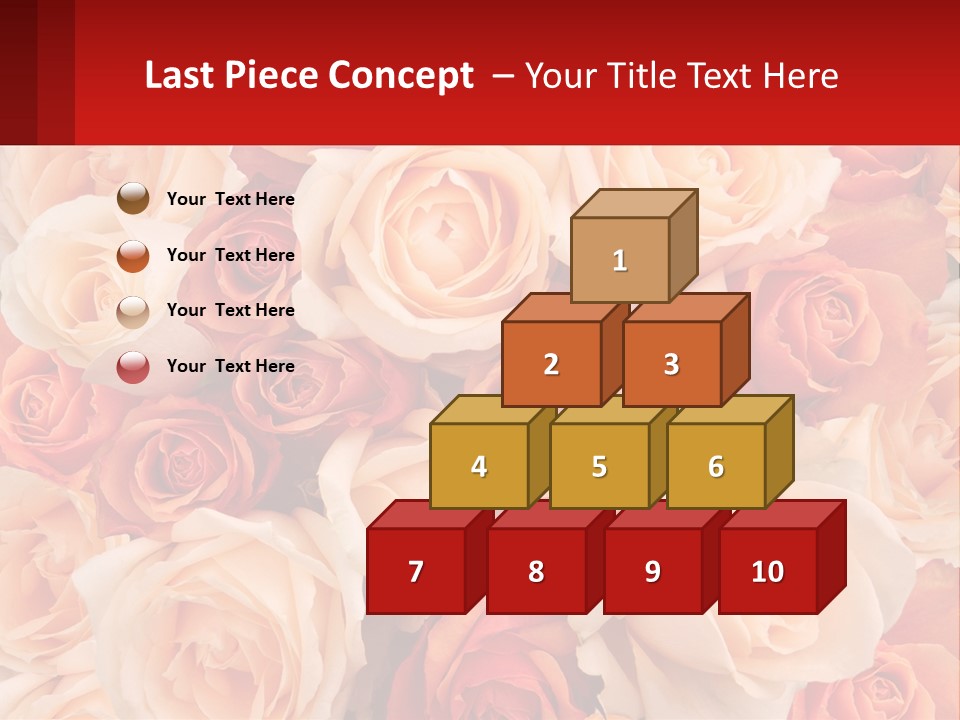 A Bunch Of Roses With A Red Background PowerPoint Template