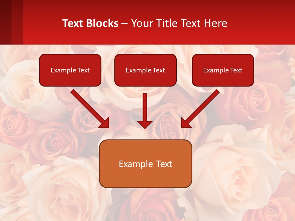 A Bunch Of Roses With A Red Background PowerPoint Template