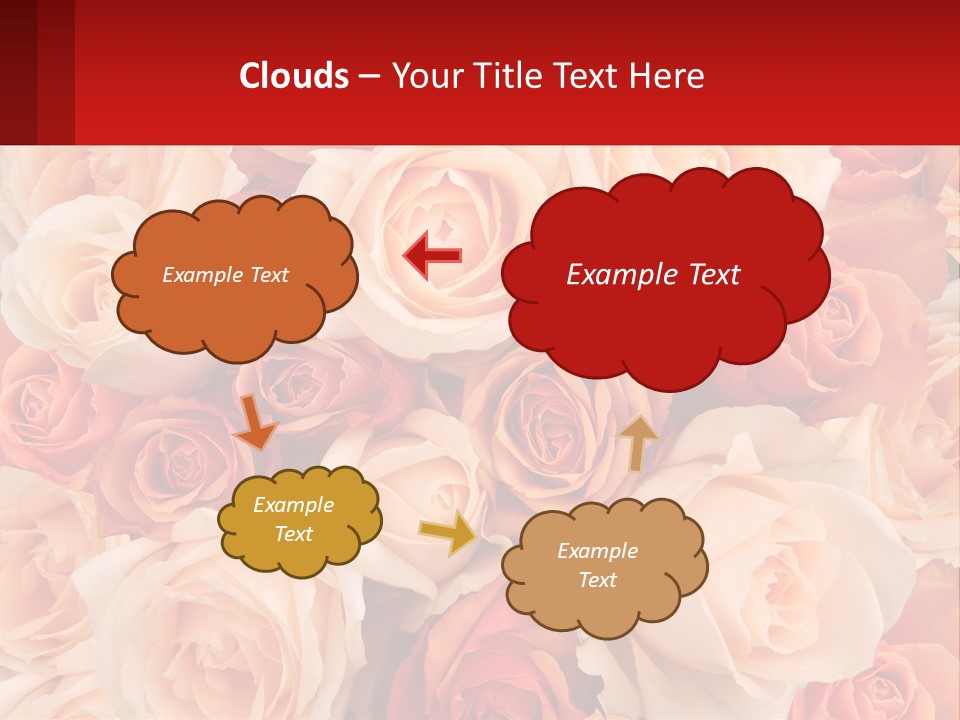 A Bunch Of Roses With A Red Background PowerPoint Template