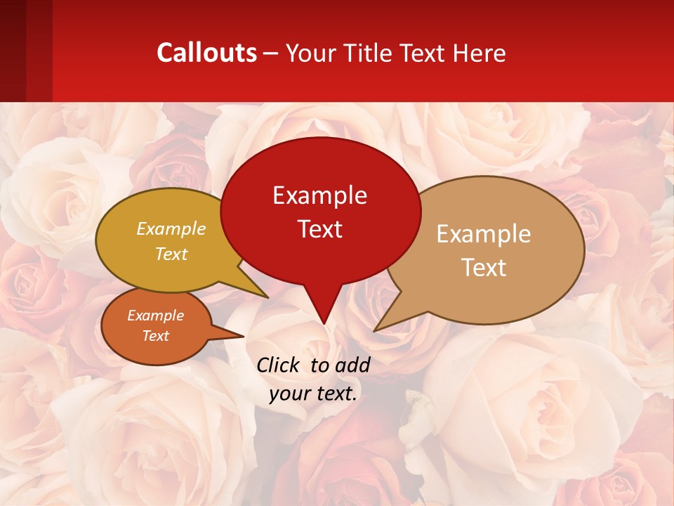 A Bunch Of Roses With A Red Background PowerPoint Template