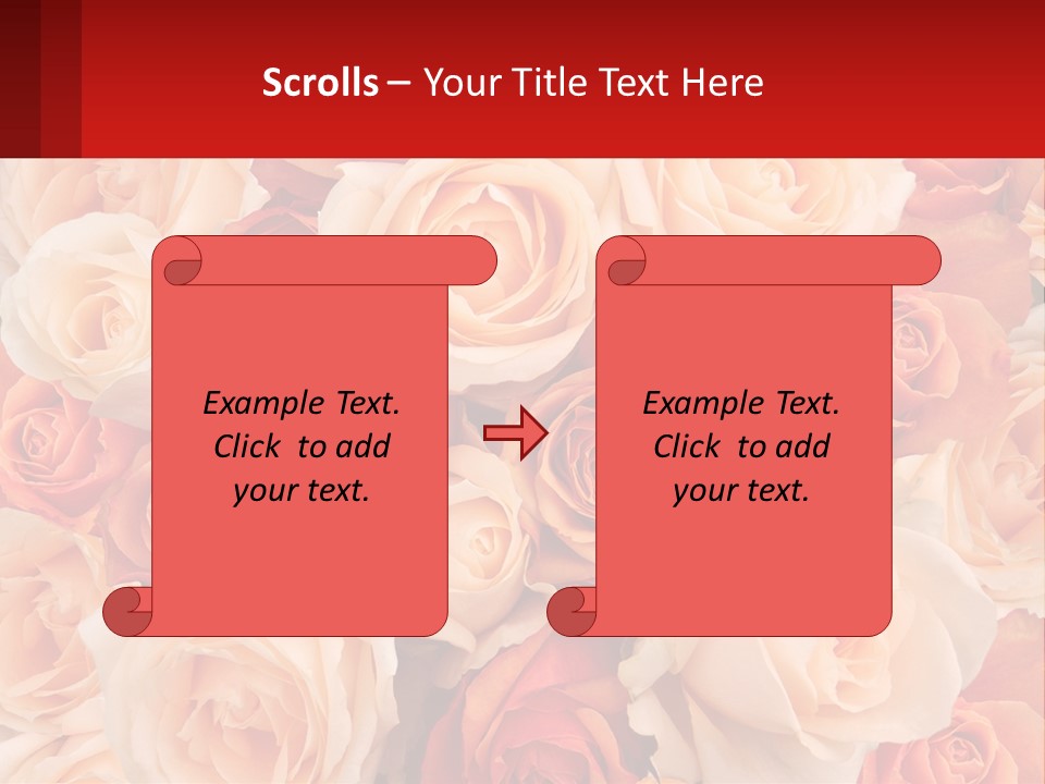 A Bunch Of Roses With A Red Background PowerPoint Template