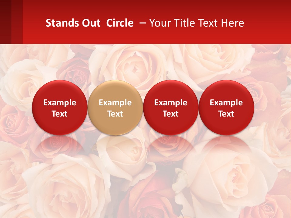 A Bunch Of Roses With A Red Background PowerPoint Template