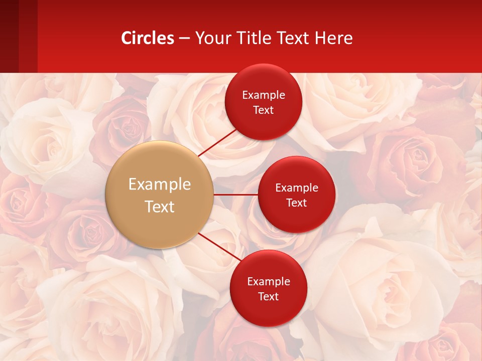 A Bunch Of Roses With A Red Background PowerPoint Template