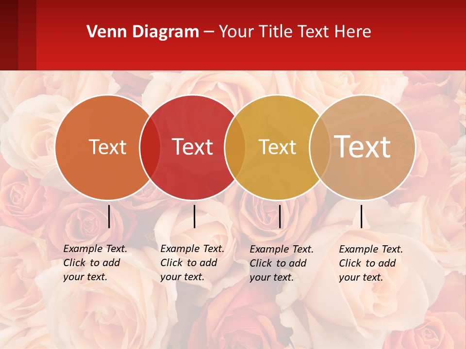 A Bunch Of Roses With A Red Background PowerPoint Template