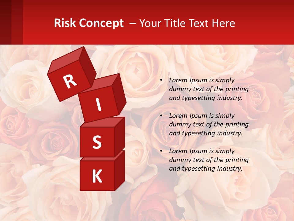 A Bunch Of Roses With A Red Background PowerPoint Template