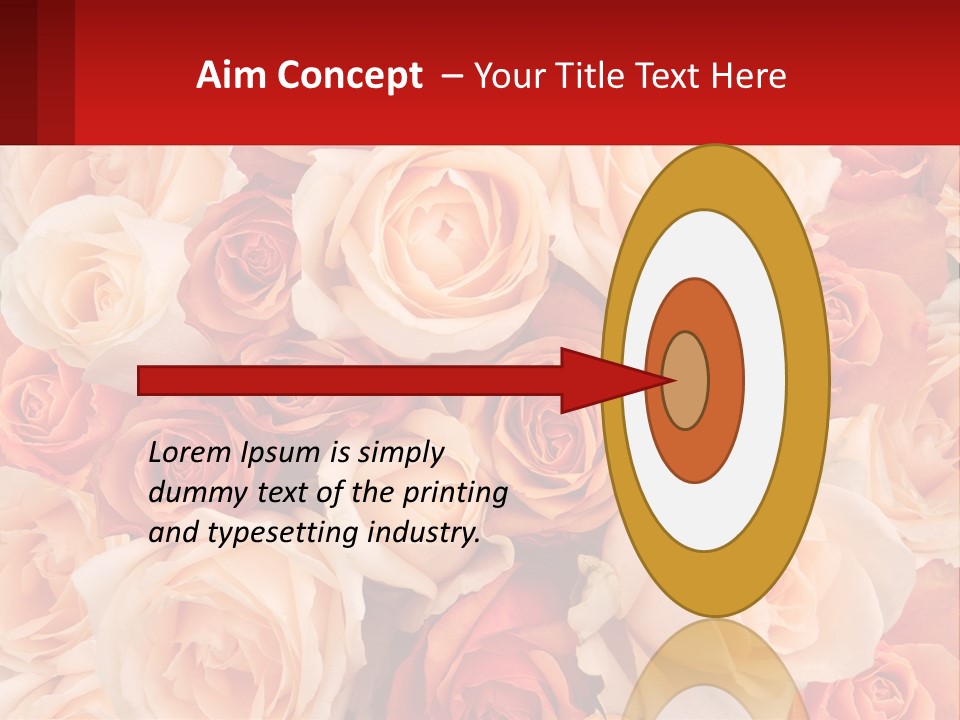 A Bunch Of Roses With A Red Background PowerPoint Template