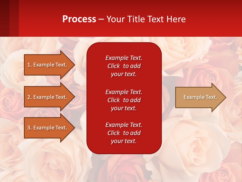 A Bunch Of Roses With A Red Background PowerPoint Template
