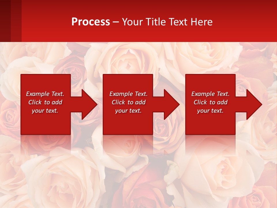 A Bunch Of Roses With A Red Background PowerPoint Template