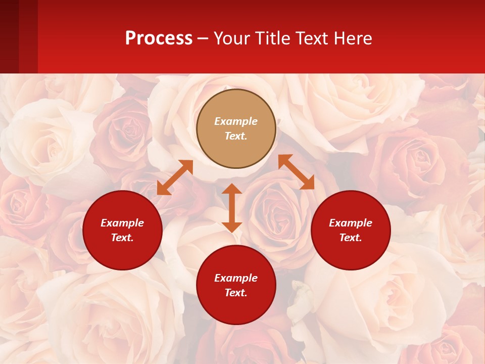 A Bunch Of Roses With A Red Background PowerPoint Template
