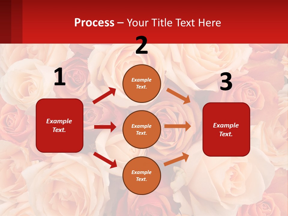 A Bunch Of Roses With A Red Background PowerPoint Template