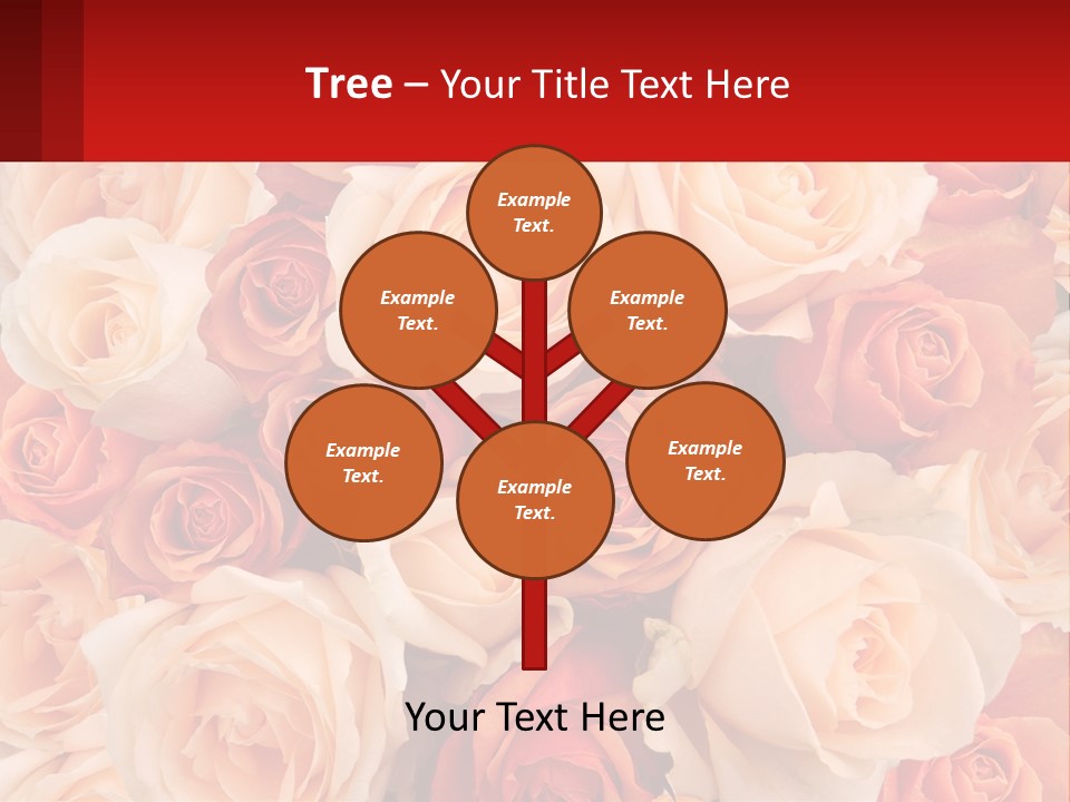 A Bunch Of Roses With A Red Background PowerPoint Template