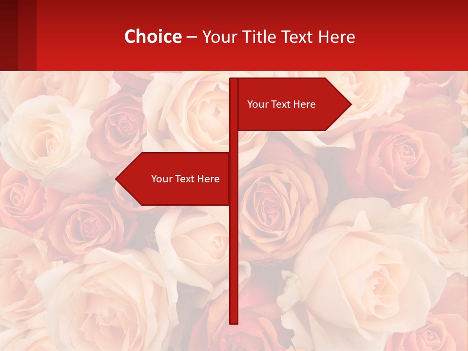 A Bunch Of Roses With A Red Background PowerPoint Template