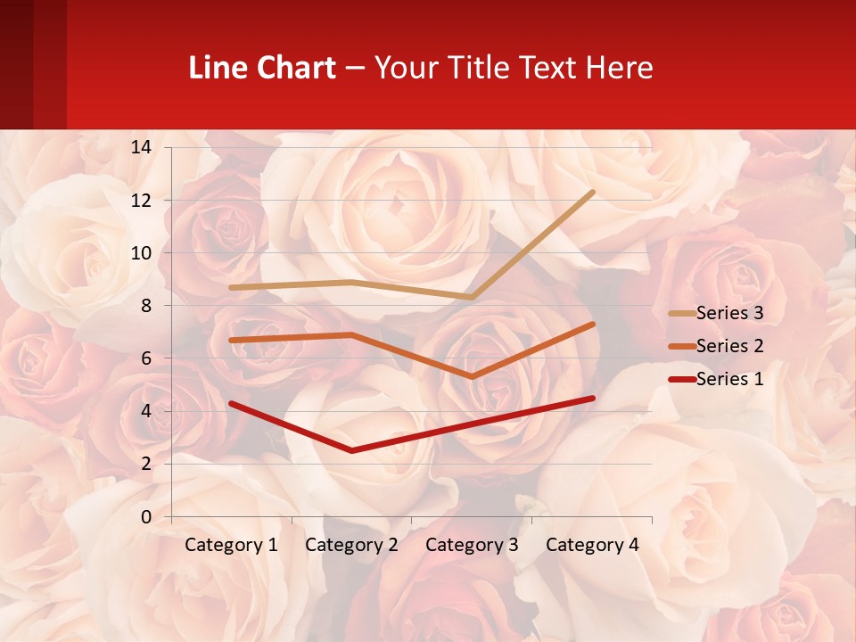 A Bunch Of Roses With A Red Background PowerPoint Template