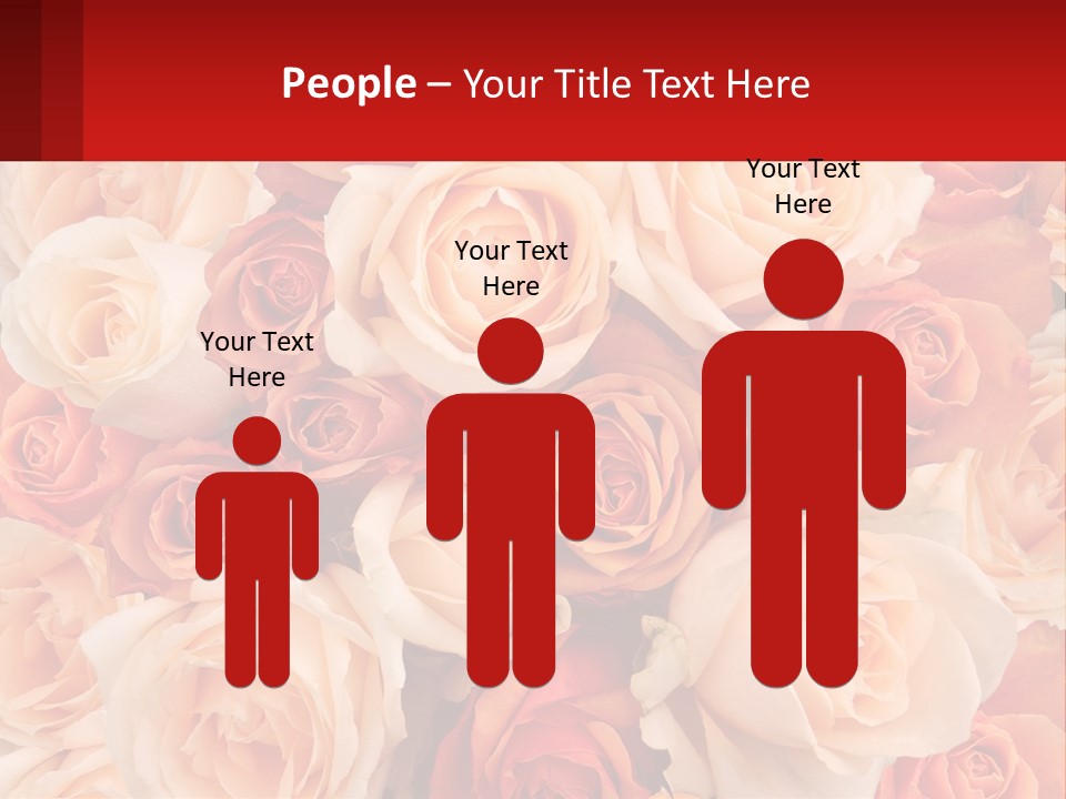 A Bunch Of Roses With A Red Background PowerPoint Template