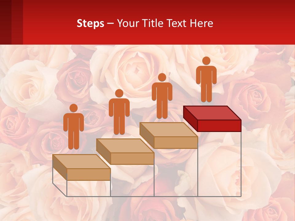 A Bunch Of Roses With A Red Background PowerPoint Template