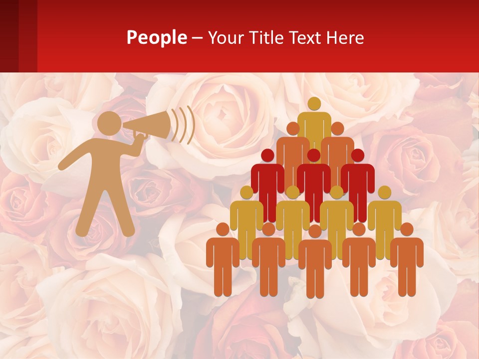 A Bunch Of Roses With A Red Background PowerPoint Template