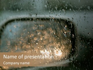 A Rain Covered Window With The Words Name Of Presentation Company Name PowerPoint Template