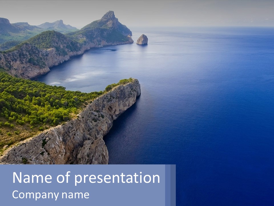 A Large Body Of Water Surrounded By Mountains PowerPoint Template