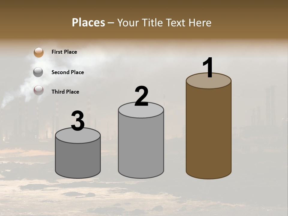 A Power Plant With Smoke Coming Out Of It PowerPoint Template