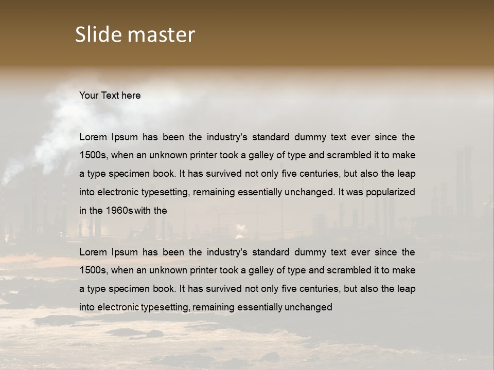 A Power Plant With Smoke Coming Out Of It PowerPoint Template