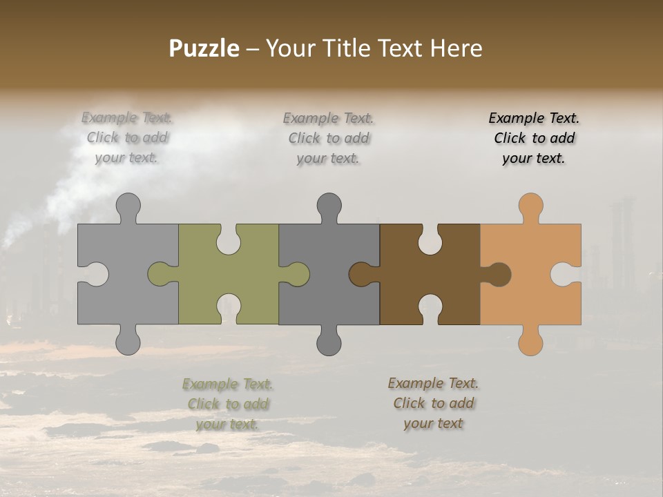 A Power Plant With Smoke Coming Out Of It PowerPoint Template