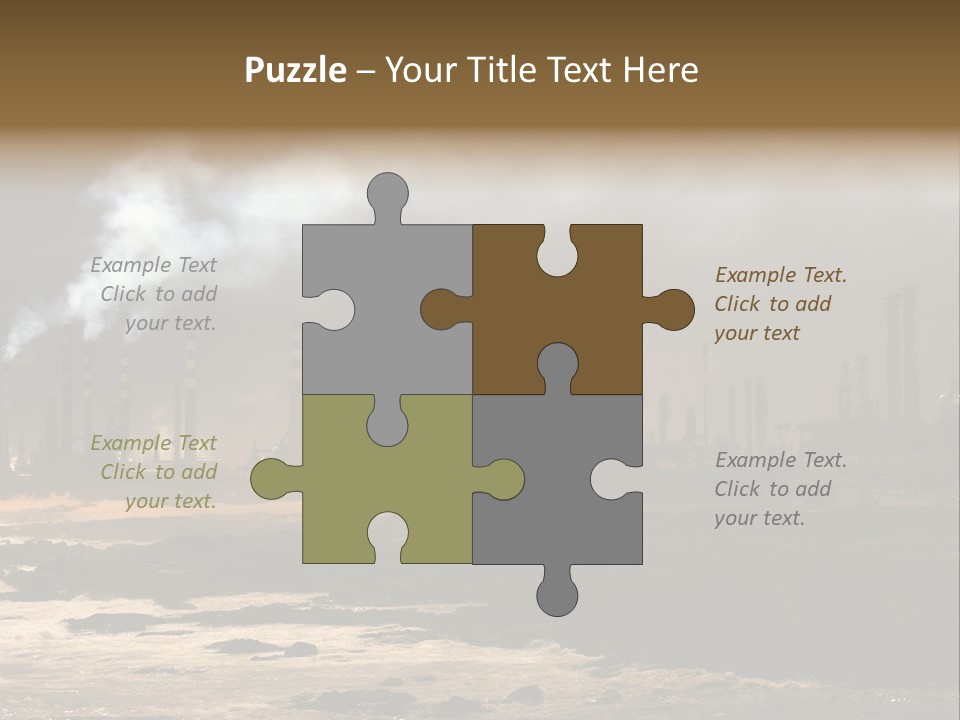 A Power Plant With Smoke Coming Out Of It PowerPoint Template