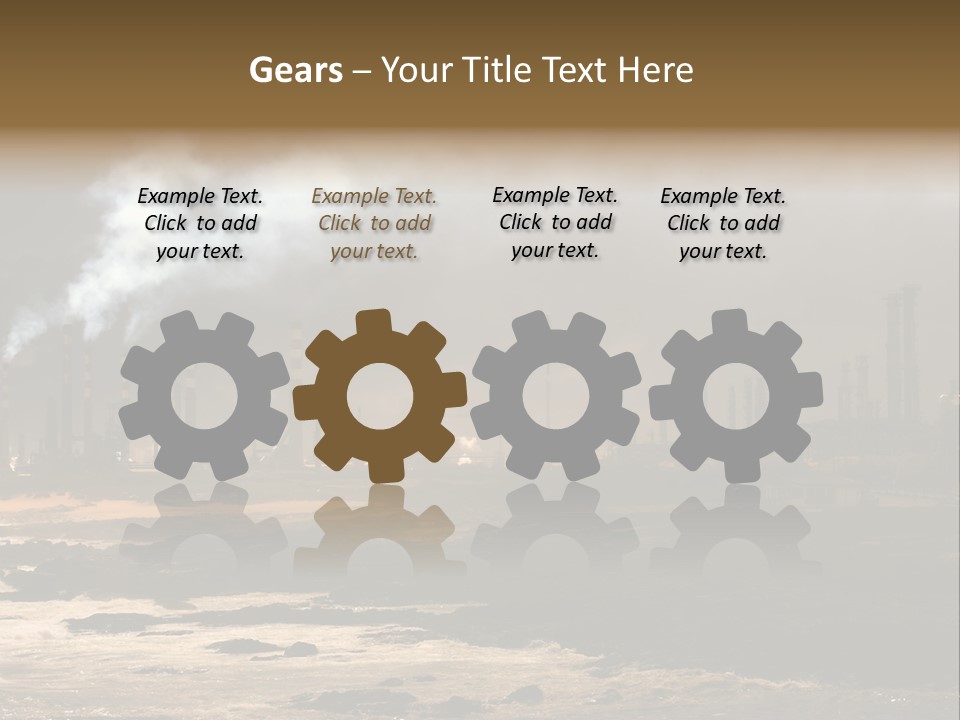 A Power Plant With Smoke Coming Out Of It PowerPoint Template