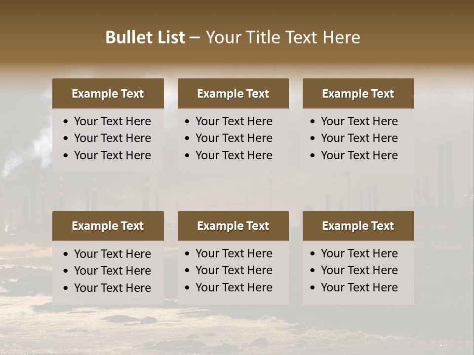 A Power Plant With Smoke Coming Out Of It PowerPoint Template