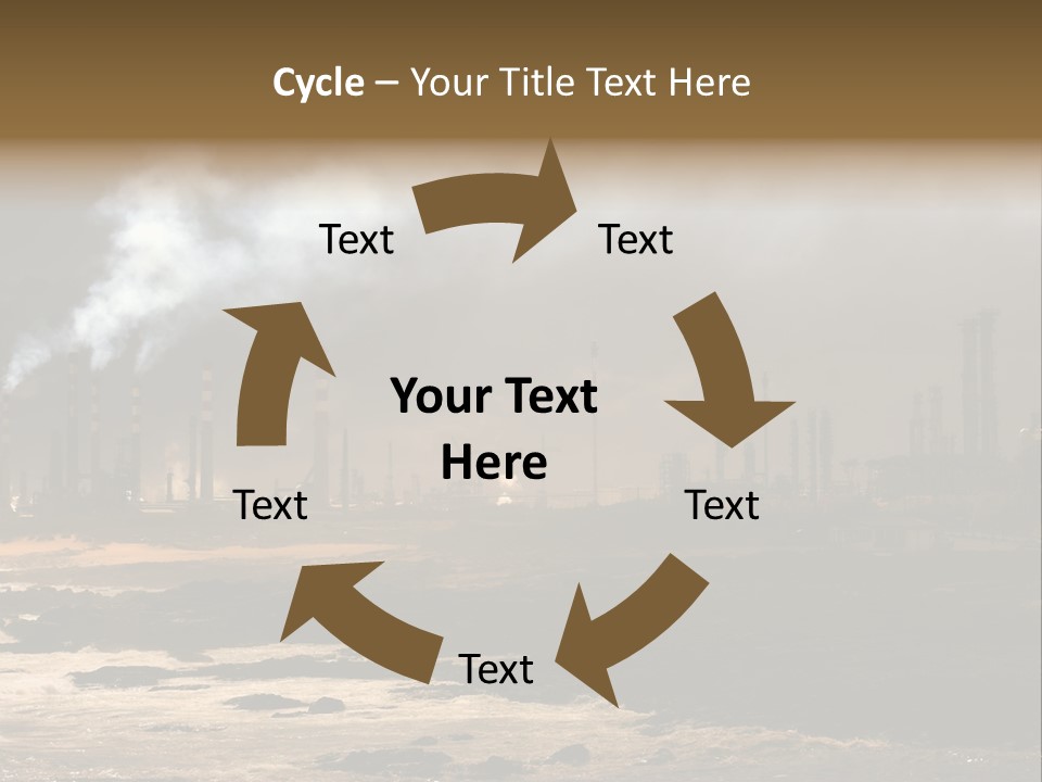 A Power Plant With Smoke Coming Out Of It PowerPoint Template