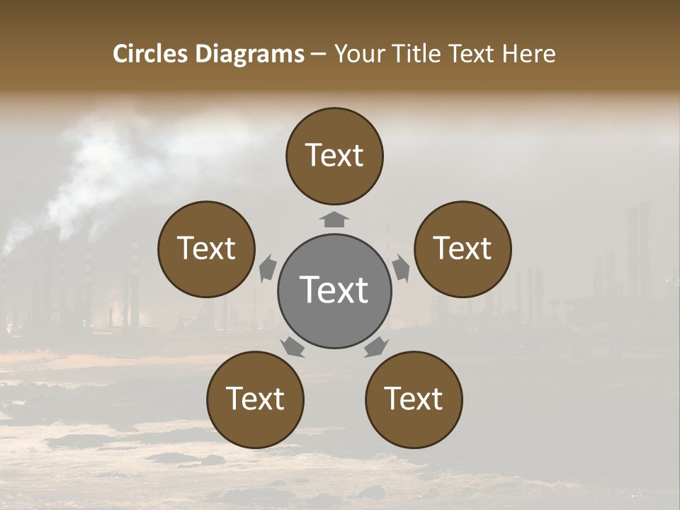 A Power Plant With Smoke Coming Out Of It PowerPoint Template