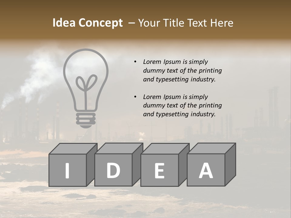 A Power Plant With Smoke Coming Out Of It PowerPoint Template
