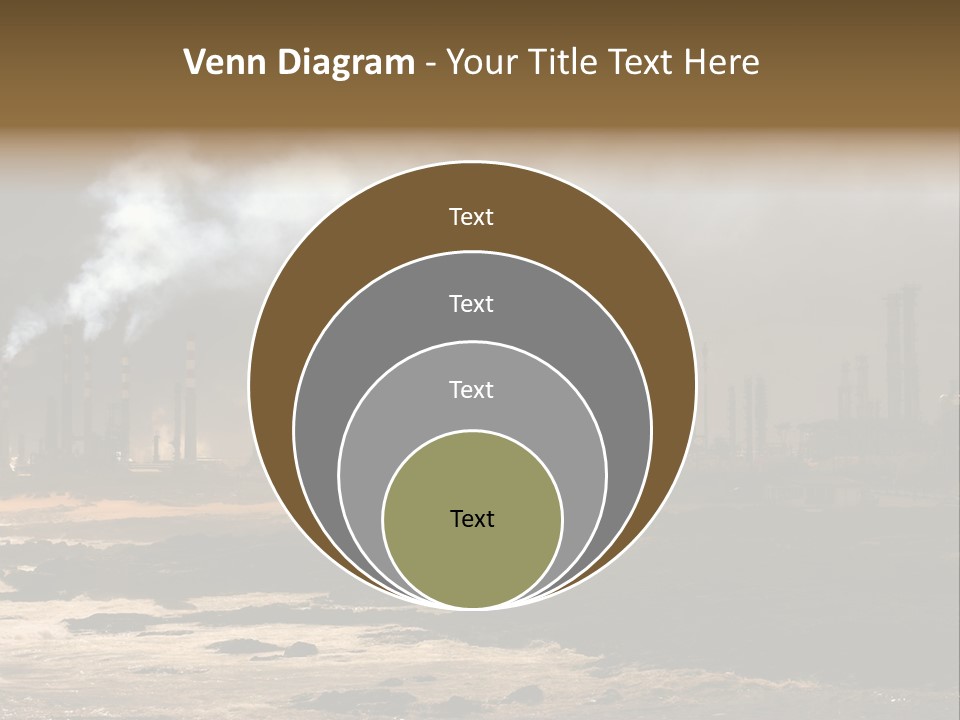 A Power Plant With Smoke Coming Out Of It PowerPoint Template