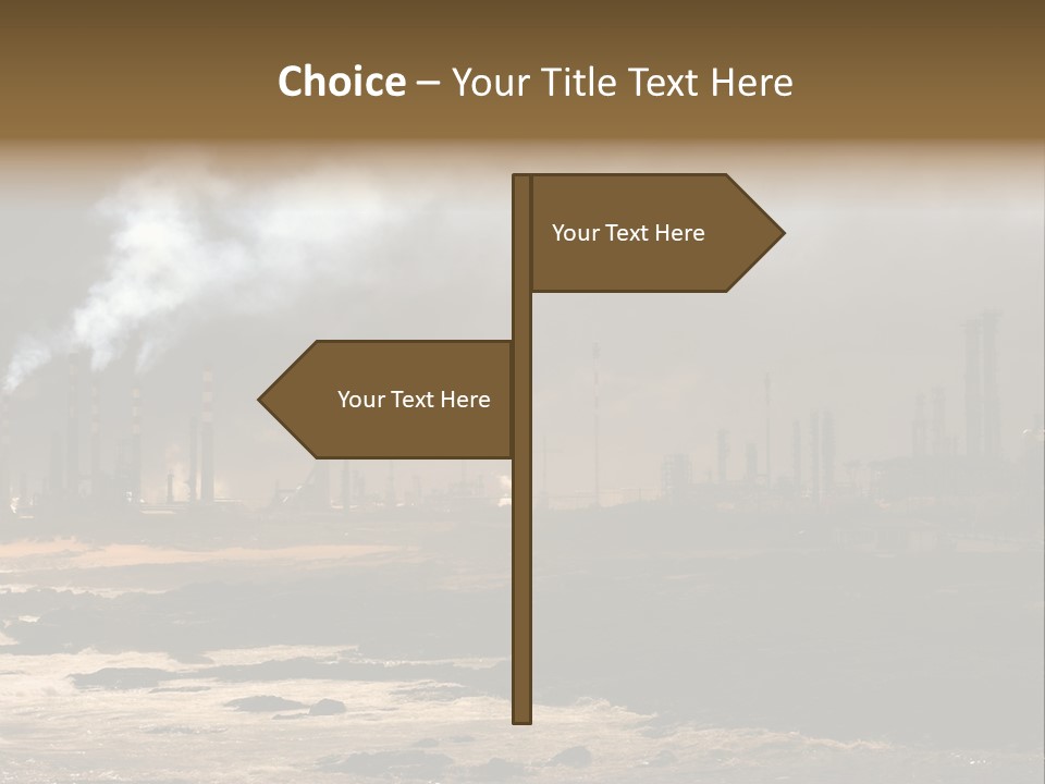 A Power Plant With Smoke Coming Out Of It PowerPoint Template