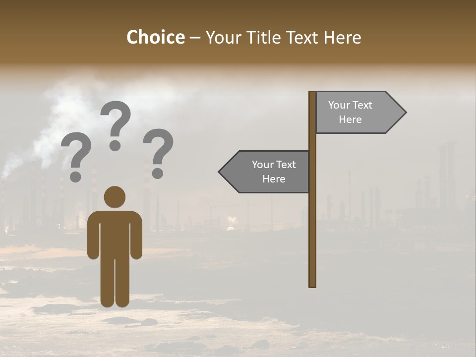 A Power Plant With Smoke Coming Out Of It PowerPoint Template