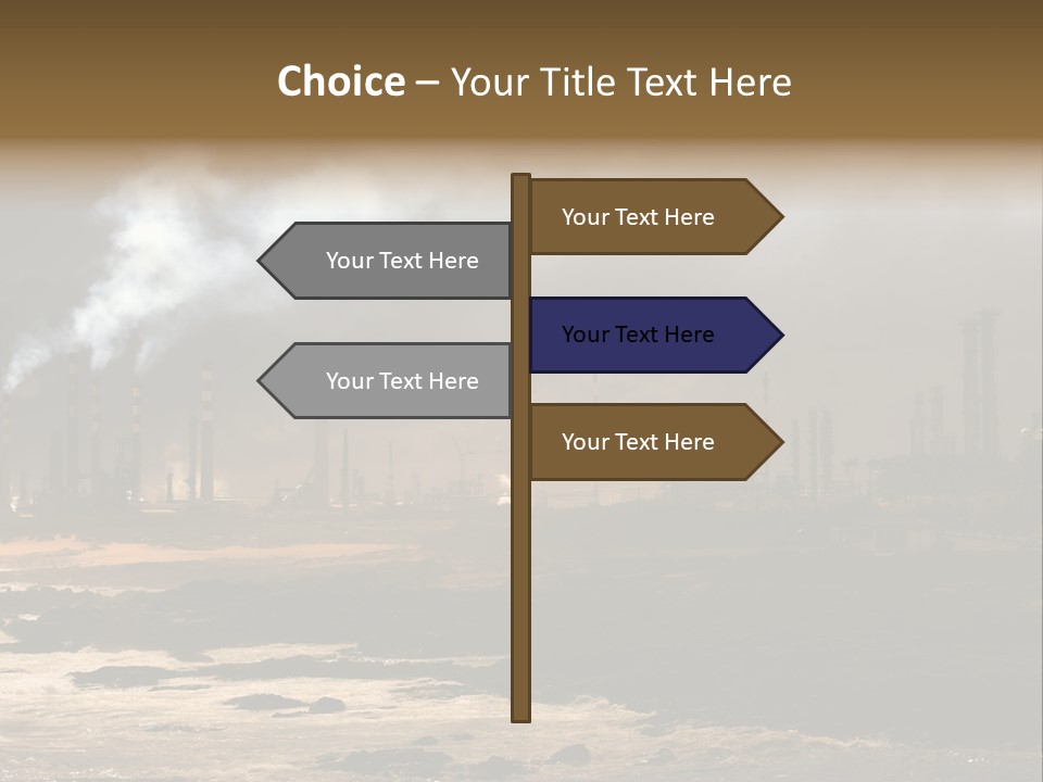 A Power Plant With Smoke Coming Out Of It PowerPoint Template